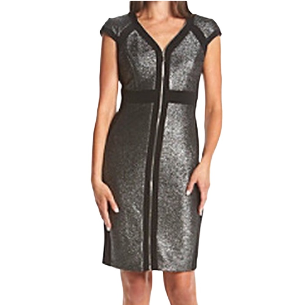 Jax Bodycon Metallic ColorBlock Sheath Dress